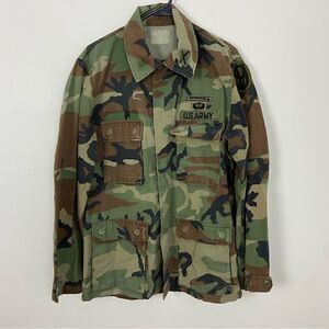 BDU Shirt‎ Retired Woodland Camouflage Cargo Tactical Hunting Military